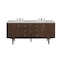 James Martin Vanities Amberly 72in Double Vanity, Mid-Century Walnut w/ 3 CM Eternal Jasmine Pearl Top 670-V72-WLT-3EJP - alternate 1